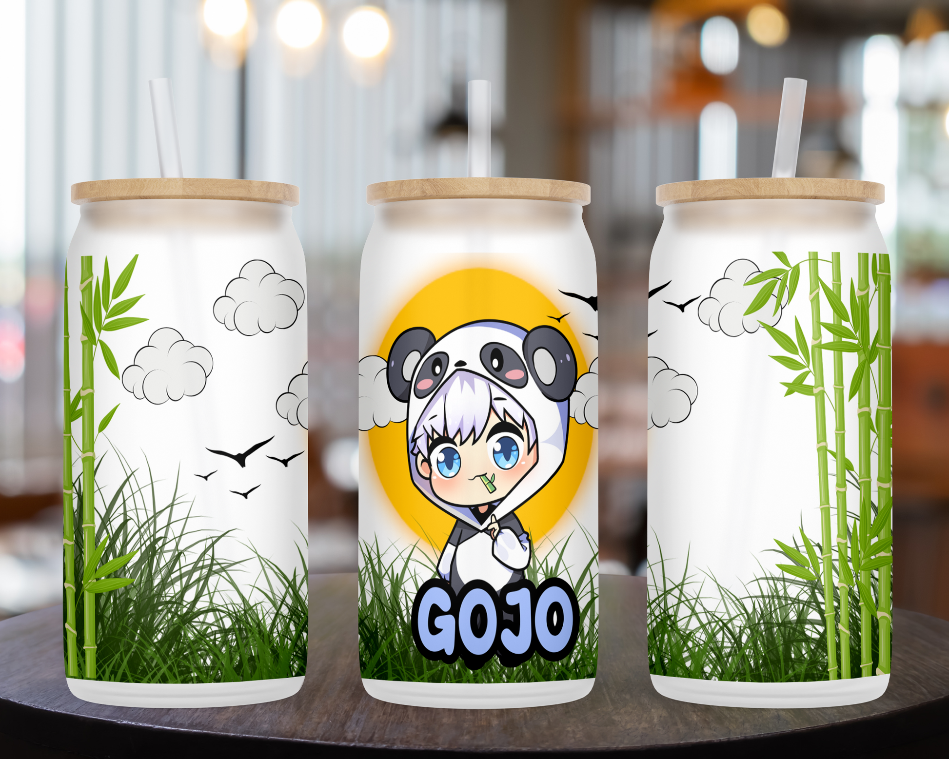 Cute Panda | Glass Can - Zoe & Finn's Creations 