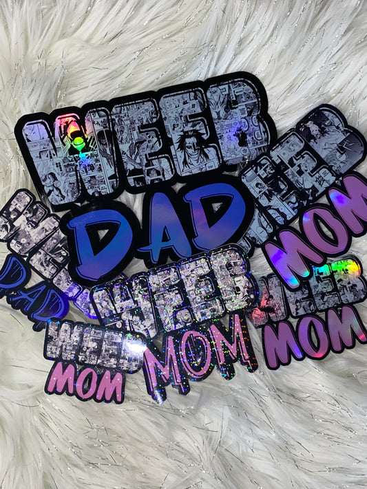 Weeb Mom & Dad Stickers - Zoe & Finn's Creations 